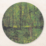 Träd & Undergrowth by Van Gogh Underlägg Papper Rund<br><div class="desc">Vincent Van Gogh Landscape Painting Series - Träd och Undergrowth</div>