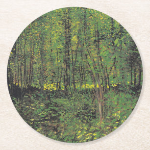 Träd & Undergrowth by Van Gogh Underlägg Papper Rund