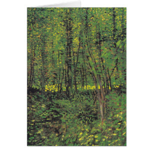 Träd & undervegetation av Van Gogh Hälsningskort