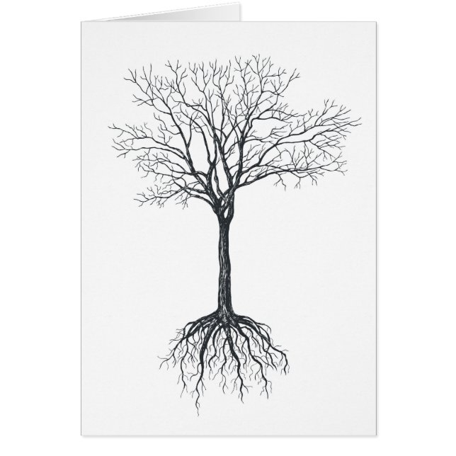 Träd utan löv hälsningskort (Framsidan)