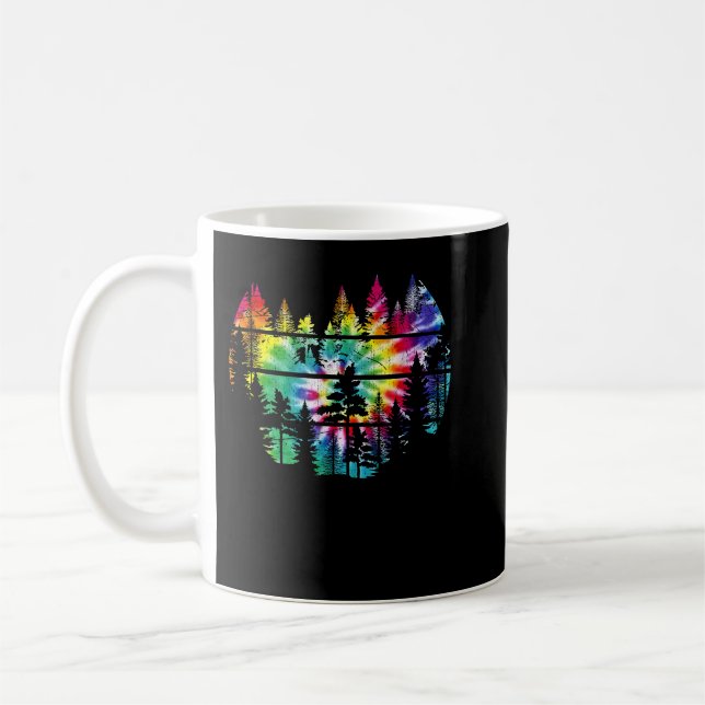 Träd utanför naturområdet Retro Forest Sleeve Kaffemugg (Vänster)