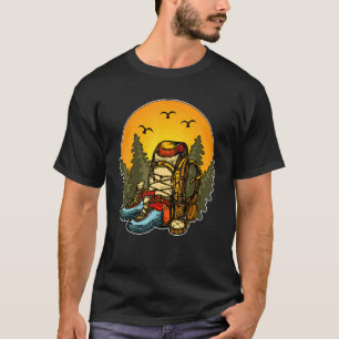 Träd utomhus Hike Backpack Mountain Hiker Boots T Shirt