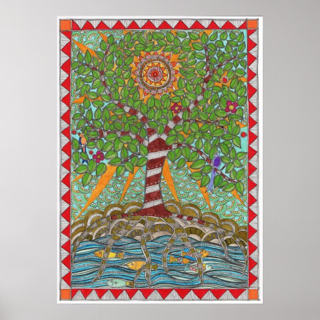 Träd vid flodens inspirerande poster (Framsidan)