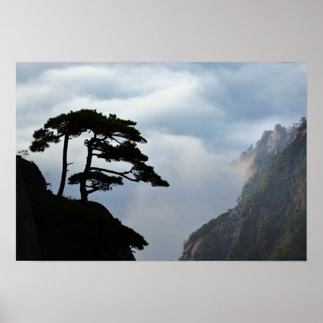 Träd vid soluppgång, Gult Mountain, Poster (Framsidan)