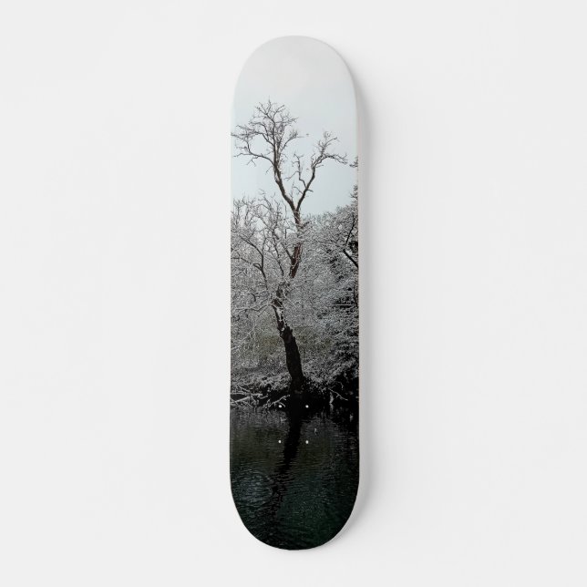 Träd, vid vatten mini skateboard bräda 18,5 cm (Framsida)