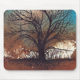 Träd Watercolor Art Musmatta