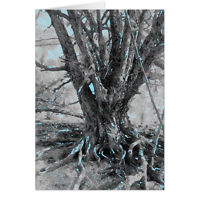 Träd Watercolor Illustration Hälsningskort (Framsidan)