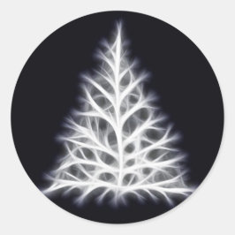 Träd White-julgrafik Runt Klistermärke