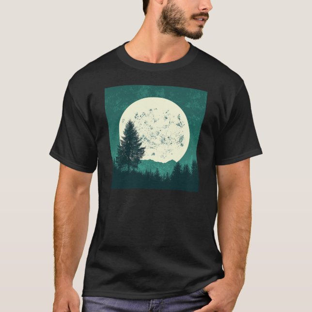 Träd Wildlife Nature Forest Silhouette T Shirt (Framsida)