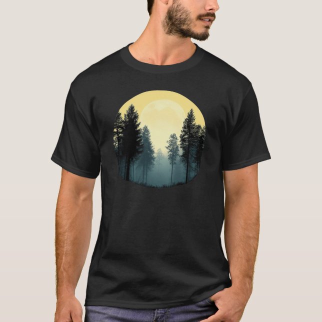 Träd Wildlife Nature Forest Silhouette T Shirt (Framsida)
