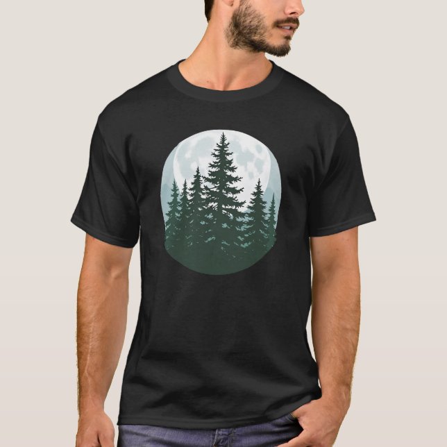 Träd Wildlife Nature Forest Silhouette T Shirt (Framsida)