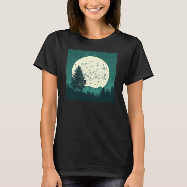Träd Wildlife Nature Forest Silhouette T Shirt (Framsida)