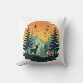 Träd Wildlife Nature Vintage Forest T-Shirt Kudde