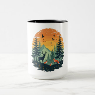 Träd Wildlife Nature Vintage Forest T-Shirt Mugg