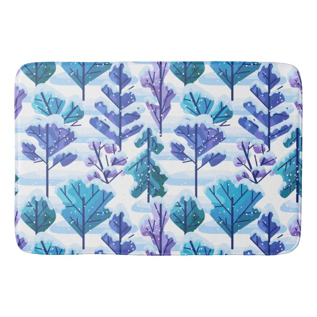 Träd Winter Mönster Badrumsmatta (Framsidan)