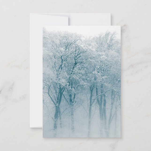 Träd Winter Photo med täckt snö Kort (Framsida)