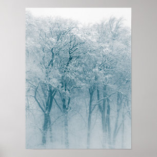 Träd Winter Photo med täckt Snö Poster
