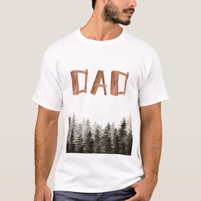 Träd Wood Birthday Pappa T-Shirt (Framsida)