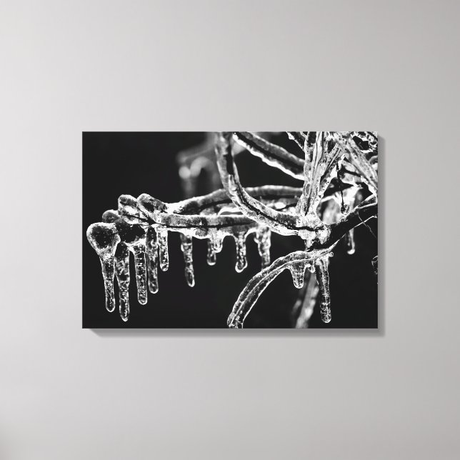 träda in isig vinter canvastryck (Framsida)