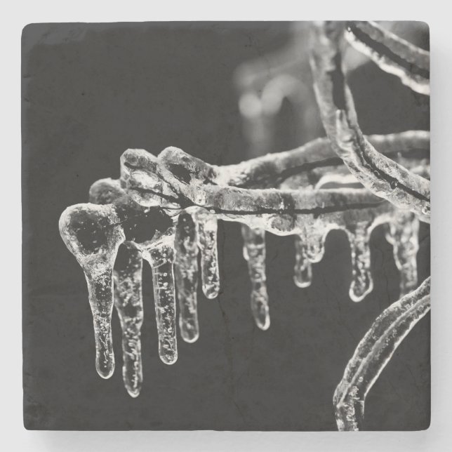 träda in isig vinter stenunderlägg (Framsidan)