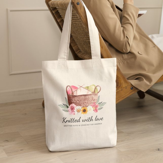 Trådad med Kärlek handgjort garn Crochet Basket Tygkasse (Skapare uppladdad)