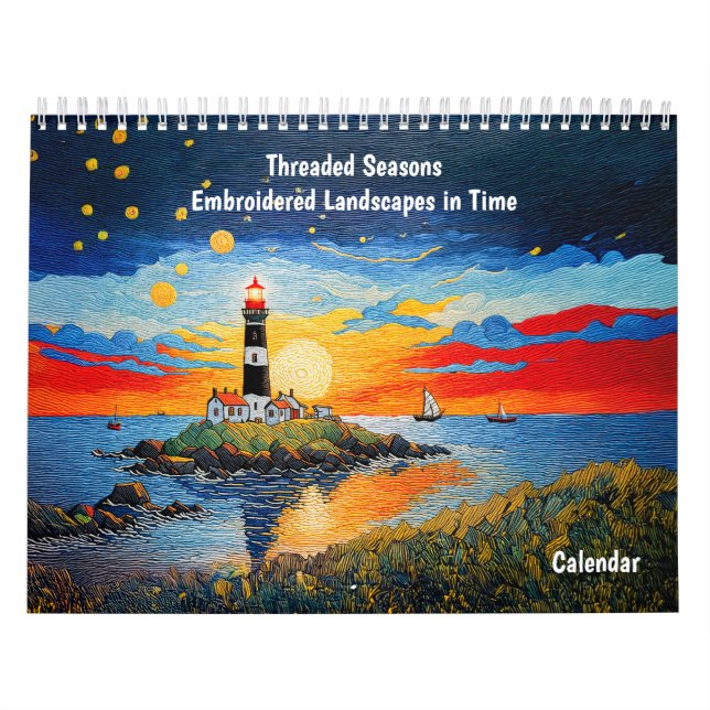 Trådade årstider – Broderade landskap i tiden Kalender (Omslag)