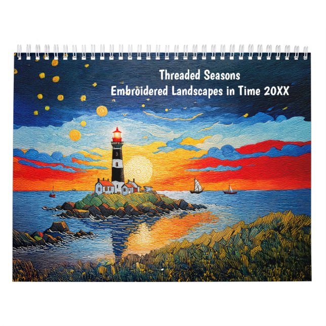 Trådade årstider – Broderade landskap i tiden Kalender (Omslag)