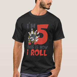 Trädande födelsedag 5 år gammal Bowlareare 5:e föd T Shirt