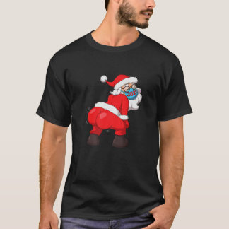 Trädande Jultomten i Ansikte Mask jul 2021 T Shirt