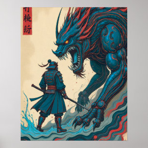 "Trådar av krig – Cyber Samurai vs Glyph Beast" Poster