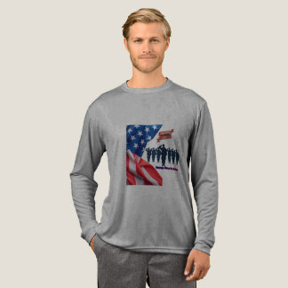 Trådar av patriotisk stolthet grå t shirt
