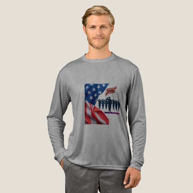 Trådar av patriotisk stolthet grå t shirt (Hel framsida)