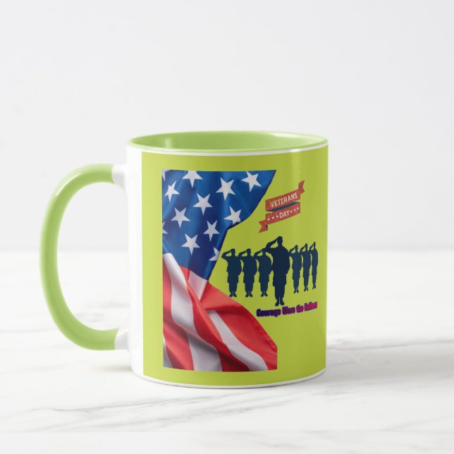 Trådar av patriotisk stolthet lime mugg (Vänster)