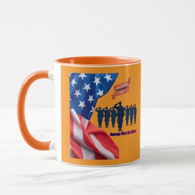 Trådar av patriotisk stolthet orange mugg (Vänster)