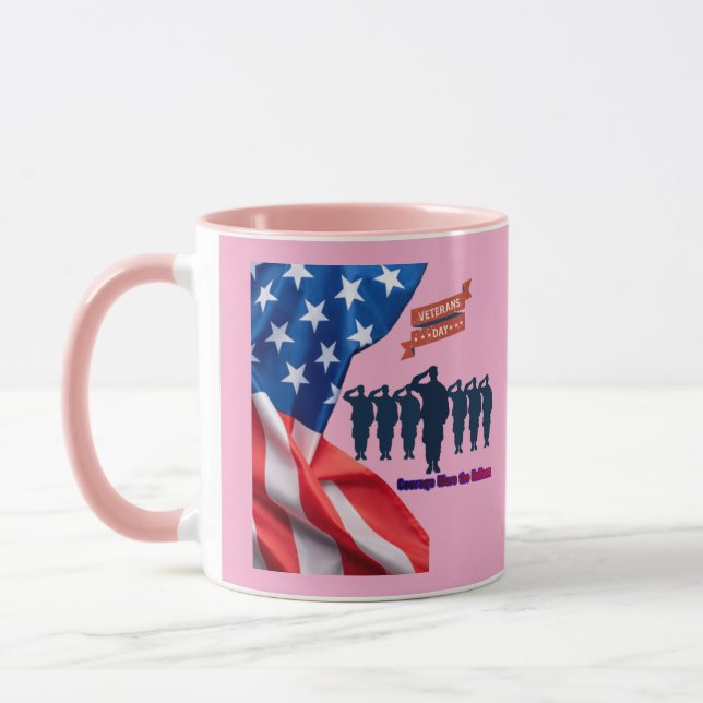 Trådar av patriotisk stolthet rosa mugg (Vänster)