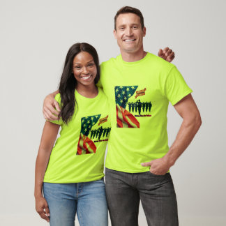 Trådar av patriotisk stolthet trygghet grön t shirt