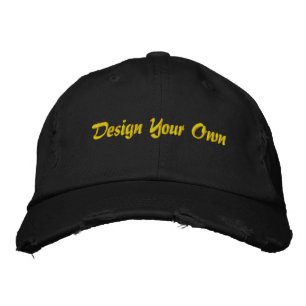 Trådar Distress Chino Twill Cap Broderad Keps
