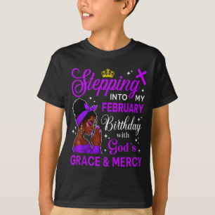 Trädar In I Min Februari Födelsedag Svart Afro Kvi T Shirt
