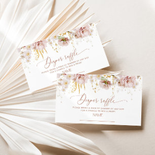 Trädblommor boho diaper raffle biljett tilläggskort