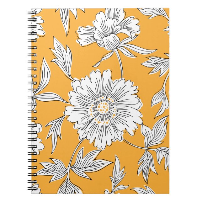 Trädblommor från hand plockade abstrakt. Konturtec Anteckningsbok (Framsidan)