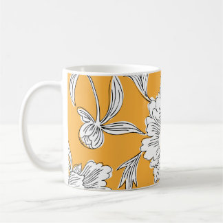 Trädblommor från hand plockade abstrakt. Konturtec Kaffemugg