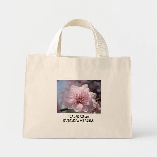 Trädblommor LÄRARE är VARDAGSHJÄLTAR Mini Tygkasse (Framsidan)