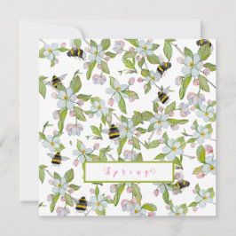 Trädblommor och humlor i vår inbjudningar