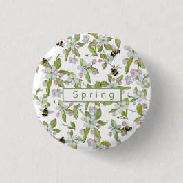 Trädblommor och humlor i vår knapp