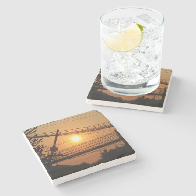 Trådbunden solnedgång ... Krung Thep, Thailand Stenunderlägg (Sidan)