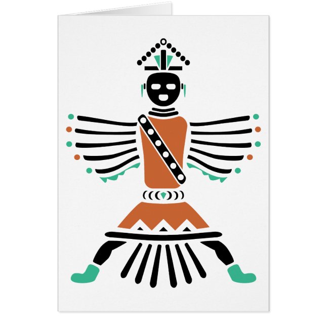 Träddarsydd krigare hälsningskort (Framsidan)