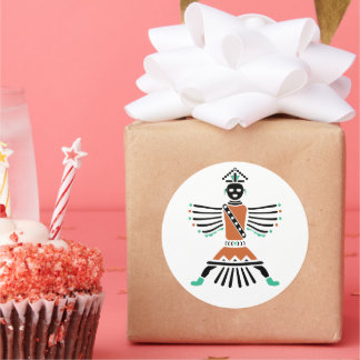 Träddarsydd krigare runt klistermärke