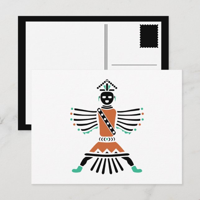 Träddarsydd krigare vykort (Fram/baksida)