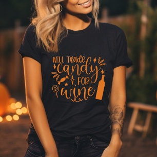 Trade Candy för Vin Funny Halloween T Shirt