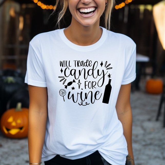 Trade Candy för Vin Funny Halloween T Shirt (Skapare uppladdad)